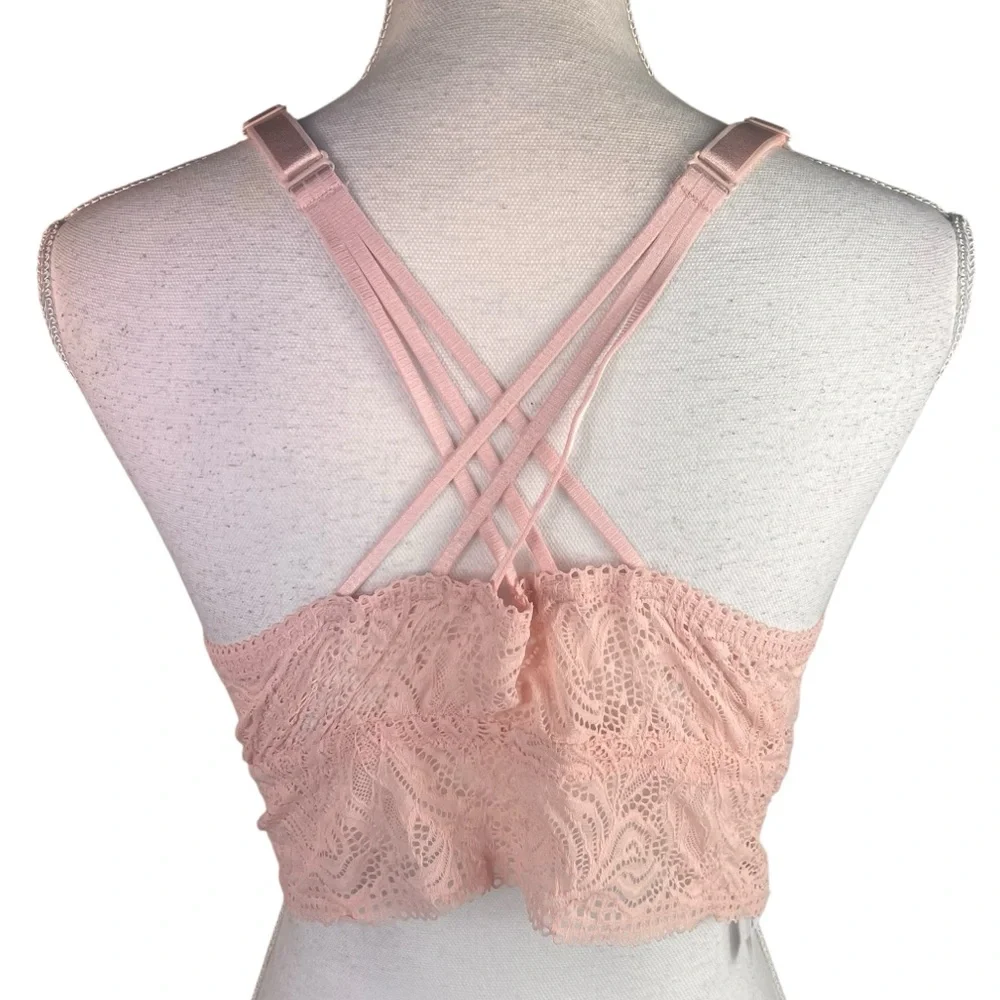 Auden Lace Crisscrossed Back Longline Bralette XL Lace V Neck